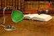 Lámpara - cenicero despacho opalina verde 1900