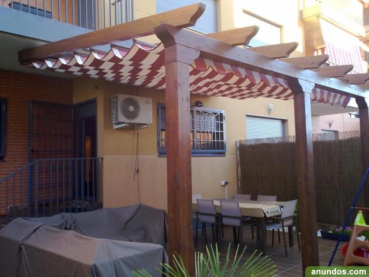 Pérgola de madera 600 x 400 cm, adosada a pared Madrid Ciudad