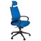 Silla azul reposacabezas soporte lumbar