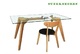 Mesa de madera y cristal africa 120-80 cms