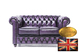 Sofá Chester 2 asientos de cuero Púrpura gastado - Foto 2