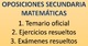 Temario oposiciones matemáticas secundaria