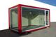 Caseta modular con la estructura pintada de color rojo