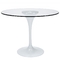 Mesa tulia, aluminio, cristal 90cms